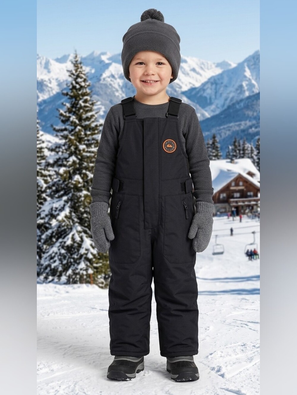 507. Quiksilver Toddler Boogie Snow Bib Pants Black 2T